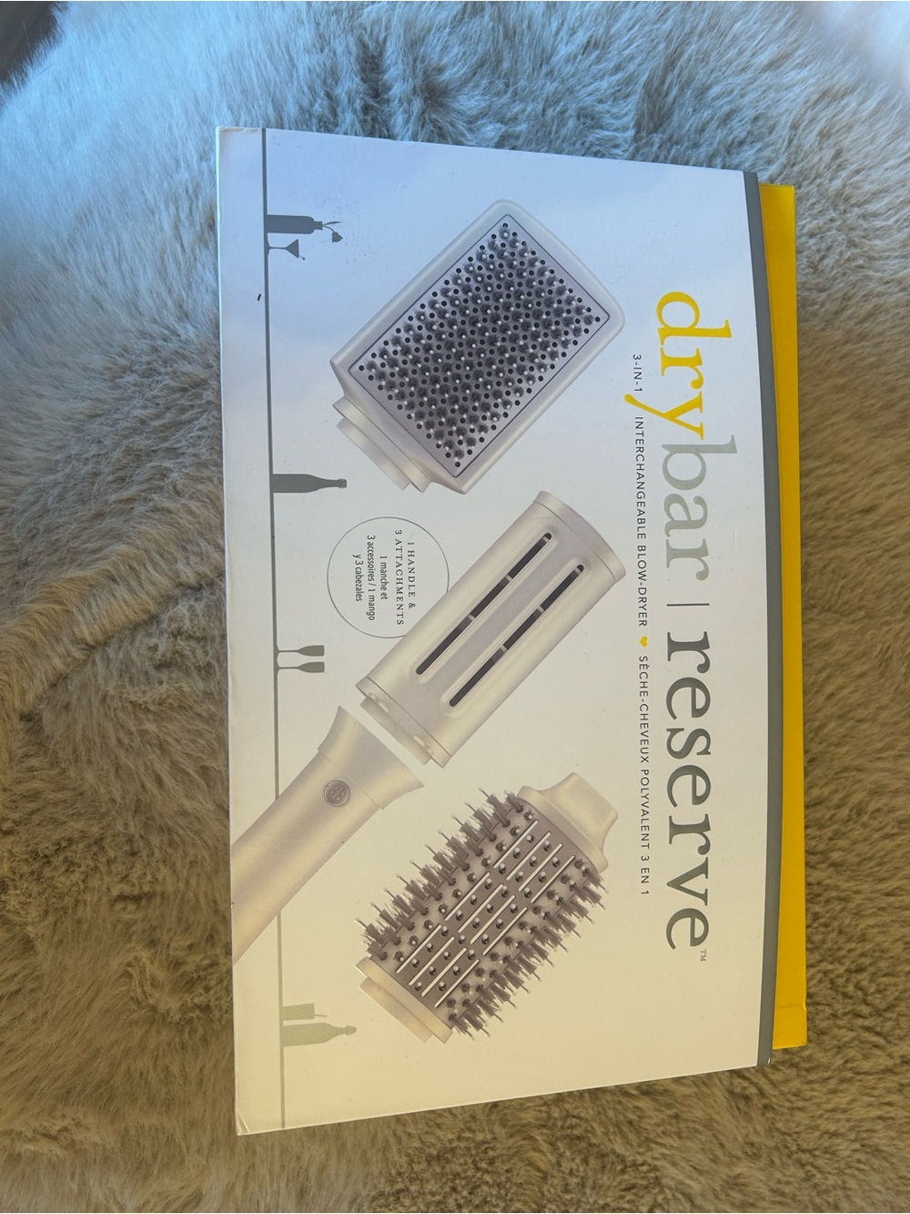 Drybar white and yellow Reserve 3-in-1 Interchangeable Blow Dryer Brush